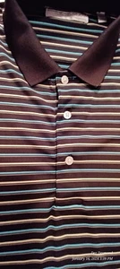 Carnousrie Performance Polo XL Pro Golf Short Sleeve Shirt Multicolor Striped - Picture 1 of 9