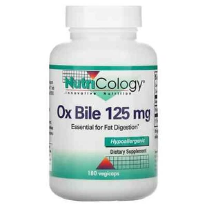 2 X Nutricology, Ox Bile, 125 mg, 180 Vegicaps - Picture 1 of 2