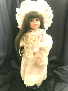Paradise Galleries Victorian Girl Doll Dress Up Long Hair Pretending Beads Vtg - Picture 1 of 9