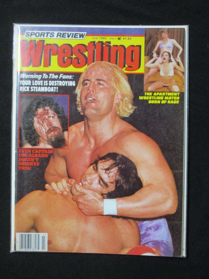 De colección Julio 1982 Sports Review Lucha Libre Ricky Steamboat Apartamento Niñas 1239 Foto 1 de 1