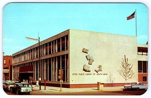 Spiro Public Library South Bend Indiana Street View Postcard C350 - Picture 1 of 2
