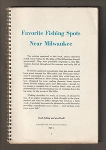 1954 FAVORITE FISHING SPOTS Near MILWAUKEE Softcover BOOK~Many LAKE MAPS~Journal - Picture 1 of 5