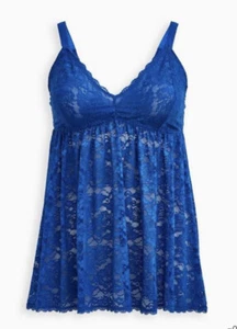 NEW Torrid SIMPLY LACE BABYDOLL- Sea Blue Size 14/16 - Picture 1 of 11
