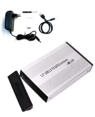 CASE BOX ESTERNO PER HARD DISK SATA 3,5" USB 2.0 HARDISK HDD ALLUMINIO CUSTODIA - Immagine 1 di 2