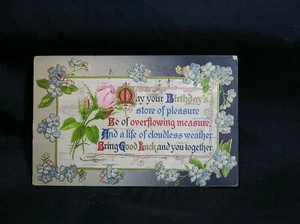 Vtg Birthday postcard - 1911 - Picture 1 of 2