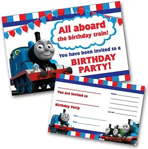 Invitaciones y sobres con motor Thomas The Tank invitaciones a fiesta de cumpleaños (ESCRIBE) - Imagen 1 de 1
