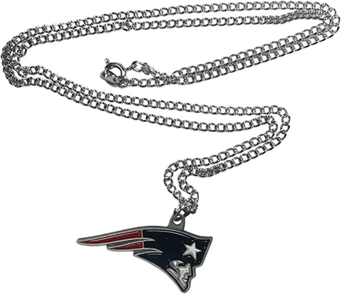 New England Patriots Logo Team Pendant Chain Necklace Cover