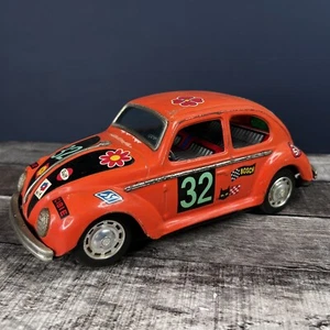 FOR PARTS OR REPAIR Vintage 1960s Orange VW Bug 9.5" Stamped Metal Car Battery - Picture 1 of 9