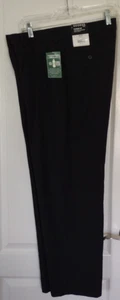 NWT MEN'S GEORGE CLASSIC FIT FLAT FRONT DRESS PANT SIZE 36x30 Pockets zip Black - Picture 1 of 15