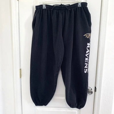 Pantalones deportivos Baltimore Ravens de vellón NFL majestuosos negros para hombre talla 2XT altos Foto 1 de 4