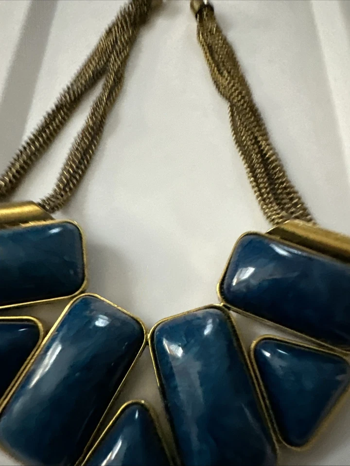 Дамы Amrita смелый синий искусственный камень цепочка заявление ожерелье - Изображение 1 из 1