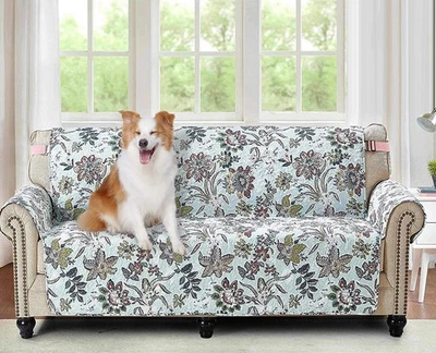 Linda Capa de Sofá Flores Borgonha, Acolchoada Oversized Loveseat Slipcover,... - Imagem 1 de 4