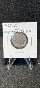 1925-S Buffalo Nickel Reverse Lamination Error Through Buffalo Back - Picture 1 of 5