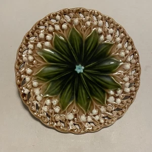 Anfang 1900 VBS Deutschland 1132 9 Maiglöckchen Majolika Keramik Teller 6,75" - Bild 1 von 7