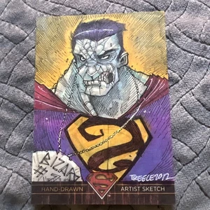 1/1 Dc Superman BIZARO - Hand Drawn & signed card  -The Legend Trading Card Set  - Picture 1 of 4