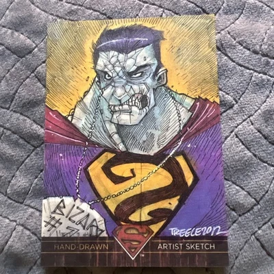 1/1 Dc Superman BIZARO - Hand Drawn & signed card  -The Legend Trading Card Set  - Image 1 of 4
