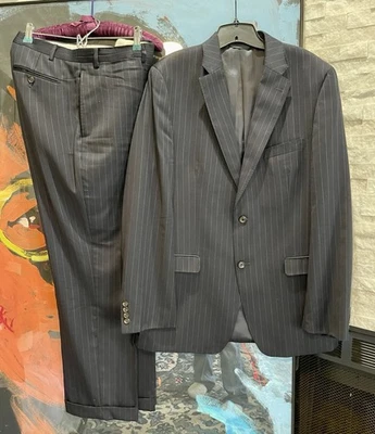 Lauren Ralph Lauren Pinstripe Suit Slim Fit Two-Button Blazer & Pants Set 44L - Image 1 of 4