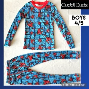ClimateRight by Cuddl Duds Boys Pajamas 2 Piece Set Marvel Spider-Man XS 4/5 - Picture 1 of 16