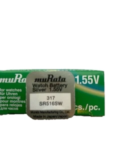 Murata (Sony) 317/SR516SW Watch Batteries 1.55V Button Cells Silver Oxide - Imagen 1 de 3