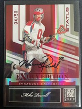 Mike Powell 2007 Donruss Elite Extra Edition Status Lacrosse Auto RC Card #04/50