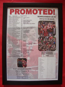 Middlesbrough FC Championship runners-up 2016 - framed print - Picture 1 of 2