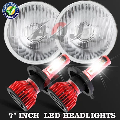Pair For Triumph TR6 1969-1976 DOT 7 inch LED Headlight Hi/Lo Beam Sealed Lamp Foto 1 de 4