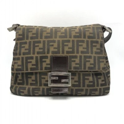 FENDI 26325 Bolso de Mano Mamma Bucket Zucca Bolso Bandolera Jacquard Marrón Mujeres Foto 1 de 4