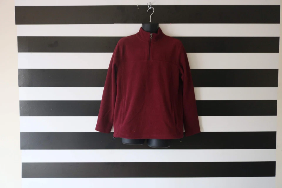 Chaqueta polar Croft & Barrow para hombre roja media cremallera manga larga talla M Foto 1 de 4