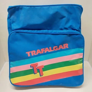 NEW Vintage (1980's) TRAFALGAR Blue Rainbow Shoulder Bag - Travel Carryon - Picture 1 of 7