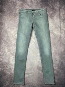 Pantalones de mezclilla para mujer PRADA gris desgastados 28 ajuste de contorno hechos en Italia ajustados - Imagen 1 de 7