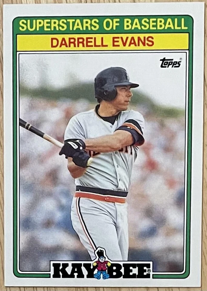 DARRELL EVANS, RARE ! 1988 TOPPS KAY-BEE CARD, BASEBALL LEGEND ! SUPERSTAR ! - Image 1 of 1