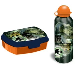 Juego de almuerzo Jurassic World T-Rex 2 piezas lata de pan más botella de aluminio 500 ml - Imagen 1 de 3