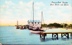 Pass A Grille FL- Cancel 1910 Store Boat Dock Boats - Picture 1 of 3