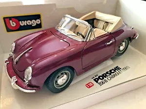 1961 Porsche 356 B Cabrio von BBURAGO LILA MASSSTAB 1:18 AB 1995 - Bild 1 von 10