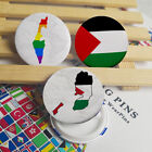 1Pcs Palestine Country Map Flag Brooch Pins Round Lapel Flags Badge Women And WN