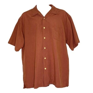 Camicia uomo Quicksilver grande manica corta bottoni davanti arancione ruggine a quadri - Foto 1 di 12