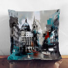 Plump Cushion City of London Gestural Art Soft Scatter Throw Pillow Cover Filled
