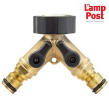 Draper 36228 3/4' BSP Brass Double Tap Connector With Flow Control