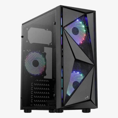 4710562755268 Aerocool Glider Cosmo-A-BK-v2 Midi Tower Black Aerocool - Image 1 of 4