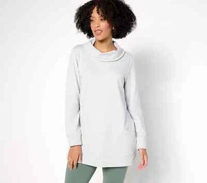 Denim & Co. Active French Terry Cowl Neck Tunic Pullover Womens A677453 QVC - Picture 1 of 8