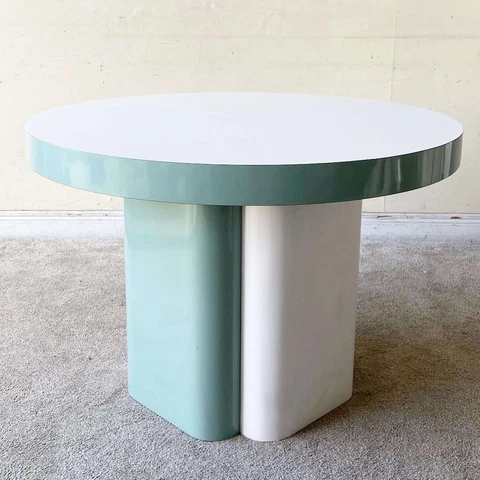 Postmodern Green and White Lacquer Laminate Dining Table Cover