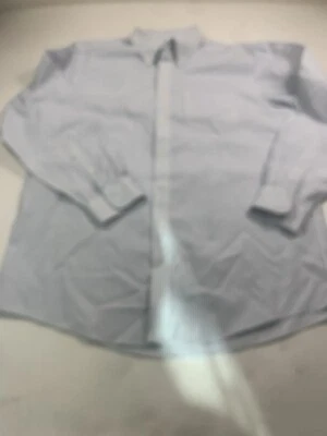 L.L. Camisa Bean Rayas Talla 15.5-33 Blanca Manga Larga Abotonada Foto 1 de 4