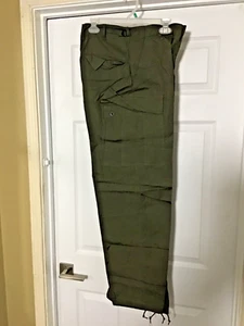 NOS US Army Trousers, Rip Stop Poplin OG-107 Tropical 1968 Long Small #63 - Picture 1 of 10