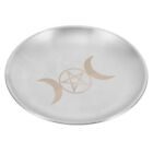 Pentagram Altar Plate Candle Holder Incense Bowl Tray for Wiccan Tarot-KK