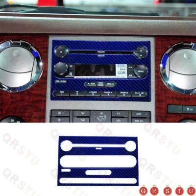 For Ford F-250/350/450/550/650/750 Carbon Fiber Console CD Cover Type A Blue Foto 1 de 4