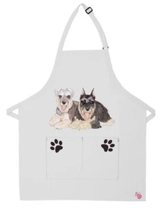 Schnauzer Dog Apron Two Pocket Bib Apron with Adj Neck - Picture 1 of 1