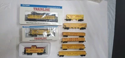 HO Scale Union Pacific Locomotive with cars. tested. Needs Repaired. please read - Image 1 of 4