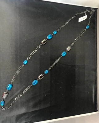 Collar de cadena Style & Co. verde azulado/plata oscura nuevo con etiquetas Foto 1 de 3