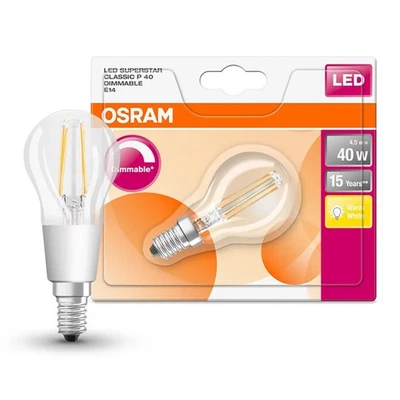 Osram LED Filament Tropfen 5W = 40W E14 klar 470lm warmweiß 2700K DIMMBAR - Bild 1 von 3