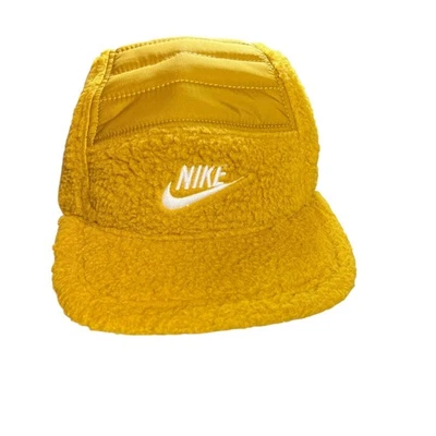 Gorra Nike Fly Amarilla Sherpa Polar Acolchada Panel 5 Paneles Sombrero Para Hombre Talla S/M Foto 1 de 4